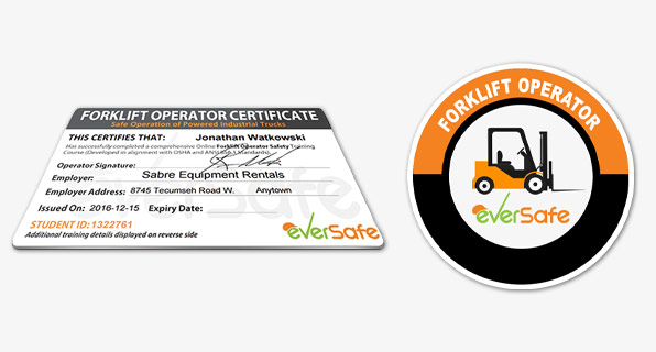 Forklift Certificates and Awards