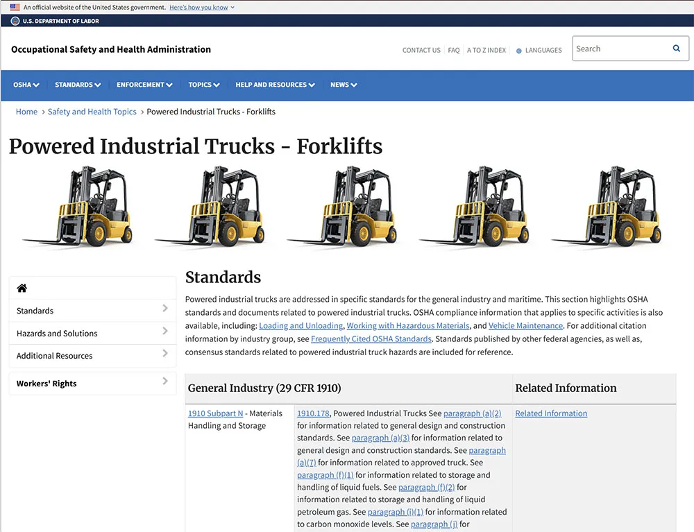 Government Forklift Training & Certification